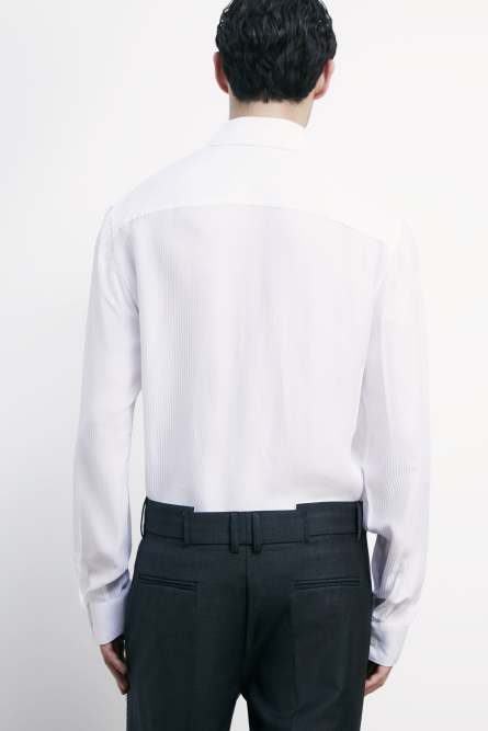 Viscose twill jacquard shirt, White, Patrizia Pepe