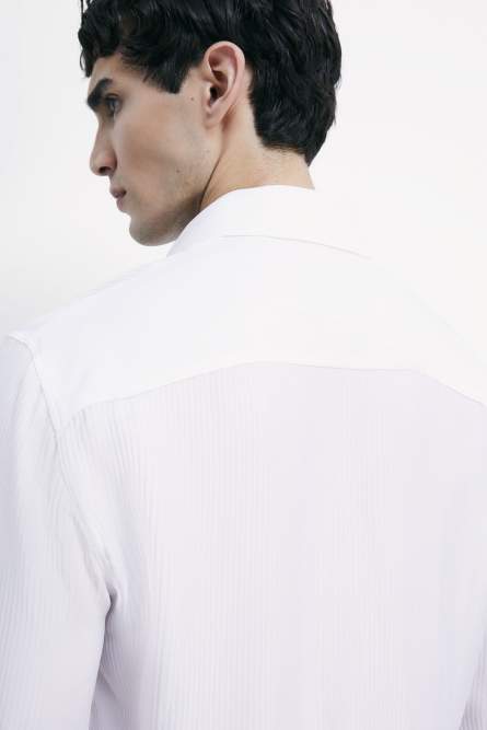 Viscose twill jacquard shirt, White, Patrizia Pepe