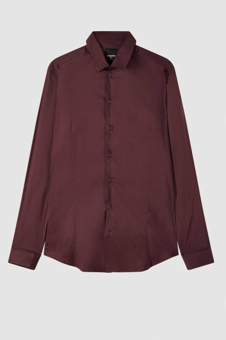 &quot;ESSENTIAL&quot; slim fit poplin shirt, Brown, Patrizia Pepe