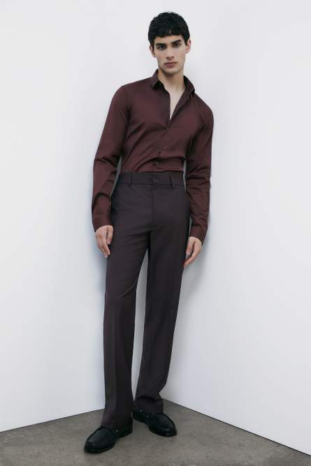 (IM)PERFECTION slim fit pants in cool wool, Brown, Patrizia Pepe