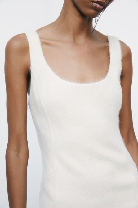 Мини-платье из мягкой смесовой шерсти, Белый, Patrizia Pepe