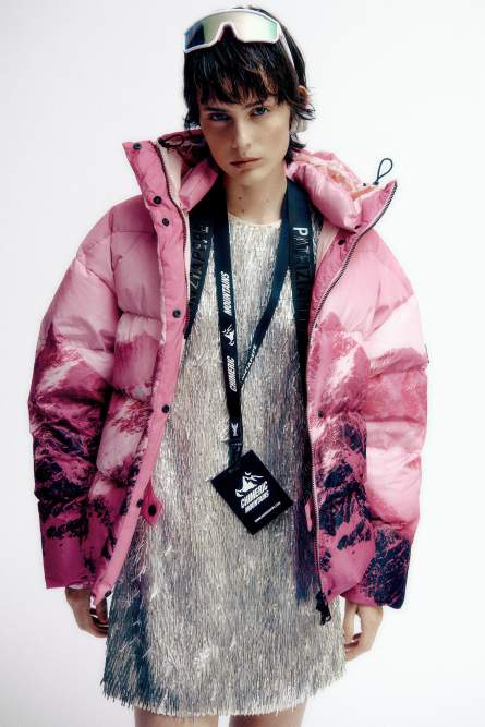Chimeric Mountains oversized down jacket, Pink, Patrizia Pepe