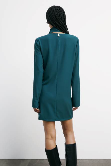 Fluid mini dress with sash, Green, Patrizia Pepe