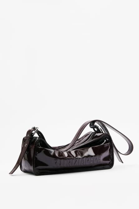 Borsa crossbody (IM)PERFECTION media glossy, Bordeaux, Patrizia Pepe