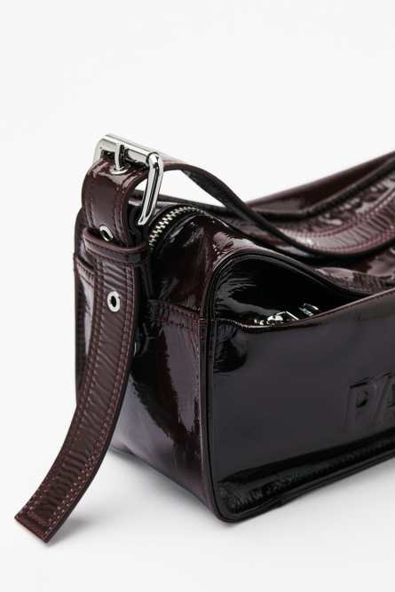 Borsa crossbody (IM)PERFECTION media glossy, Bordeaux, Patrizia Pepe