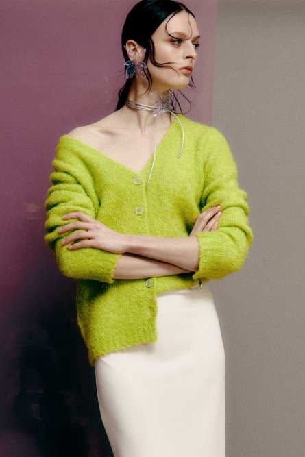 Fluffy cardigan, Green, Patrizia Pepe
