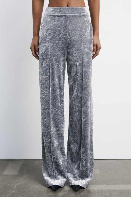 &quot;ESSENTIAL&quot; velvet pants, Grey, Patrizia Pepe