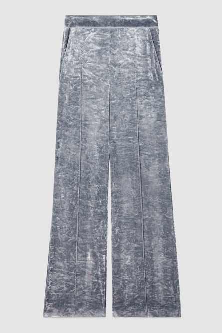 &quot;ESSENTIAL&quot; velvet pants, Grey, Patrizia Pepe