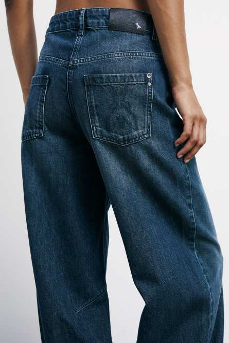 Baggy jeans with corset, Blue, Patrizia Pepe
