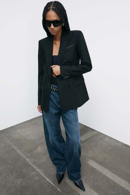 &quot;ESSENTIAL&quot; double-breasted blazer, Black, Patrizia Pepe