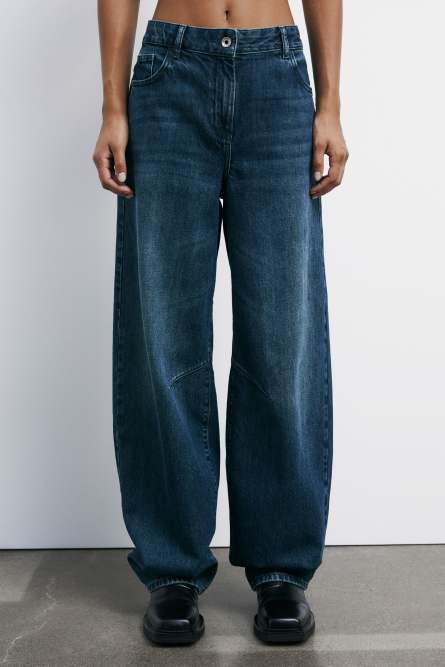 Baggy jeans with corset, Blue, Patrizia Pepe