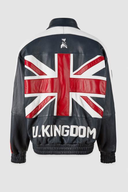 Blouson Bomber Flag UK, Bleu, Patrizia Pepe