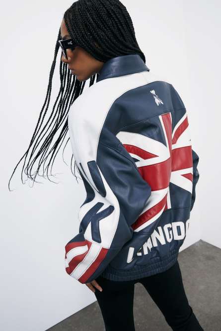 Blouson Bomber Flag UK, Bleu, Patrizia Pepe