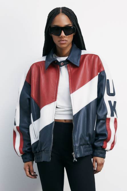 Blouson Bomber Flag UK, Bleu, Patrizia Pepe