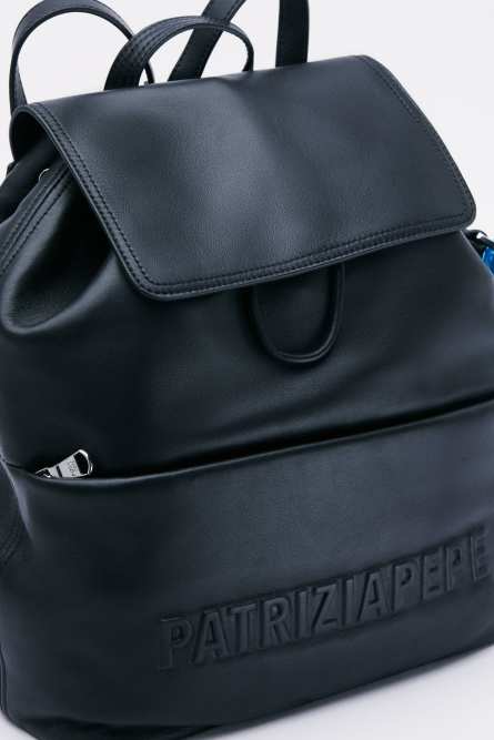 (IM)PERFECTION leather backpack, Black, Patrizia Pepe