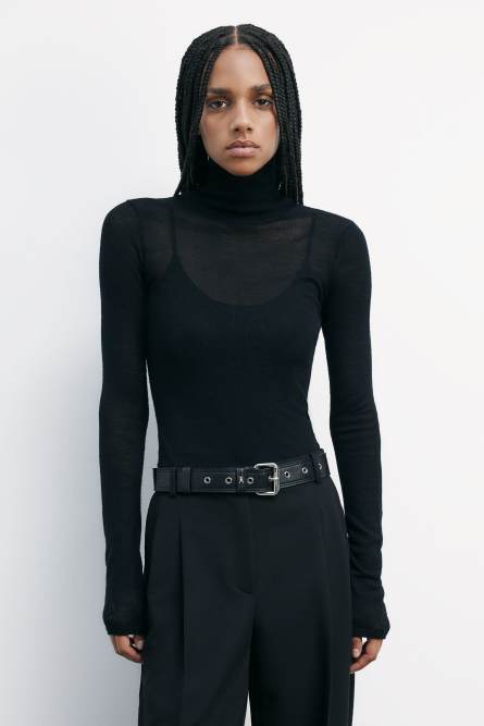 Lightweight wool turtleneck, Black, Patrizia Pepe