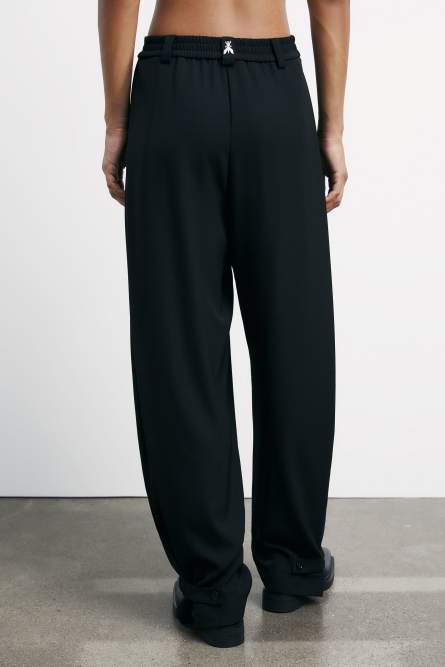 Oversize-Hose mit Bundfalten, Schwarz, Patrizia Pepe