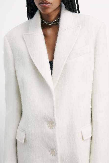 Soft wool-blend blazer, White, Patrizia Pepe