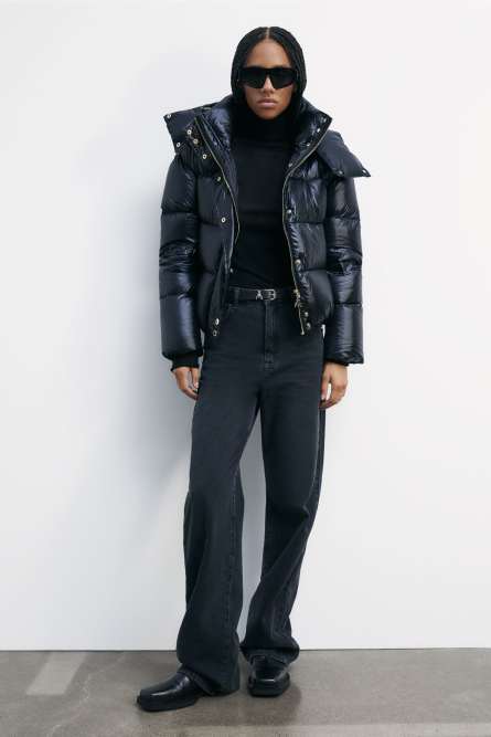 Short hooded down jacket, Black, Patrizia Pepe