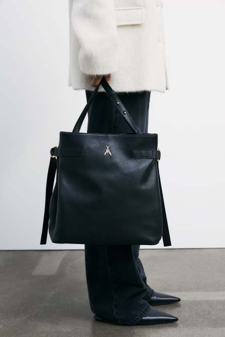 Sac seau New Business en cuir, Noir, Patrizia Pepe