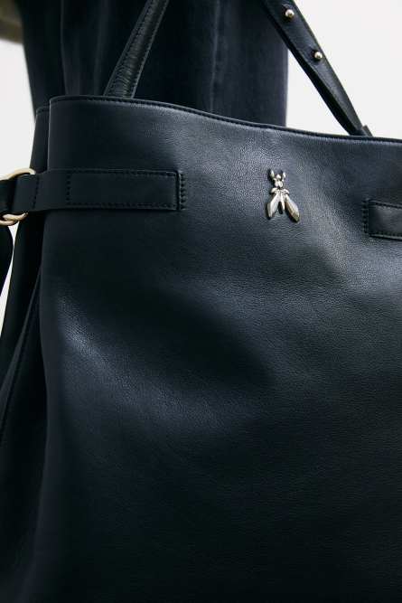 Sac seau New Business en cuir, Noir, Patrizia Pepe