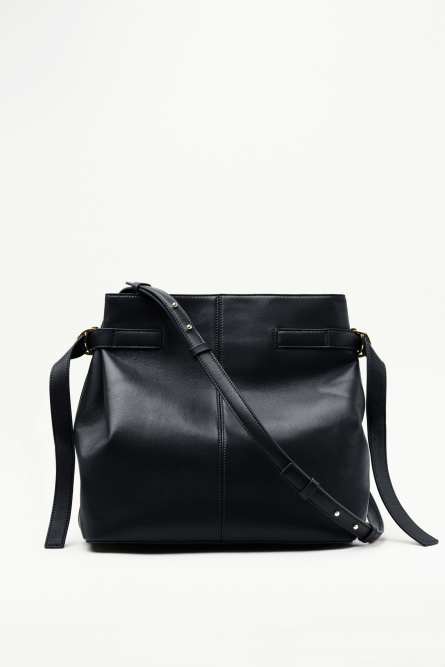 Sac seau New Business en cuir, Noir, Patrizia Pepe