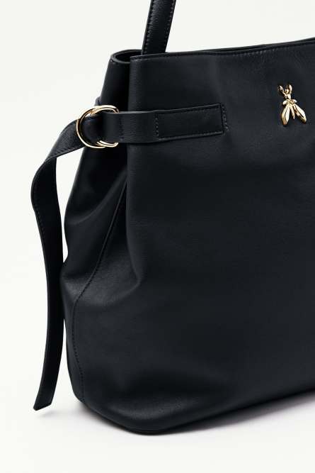 Sac seau New Business en cuir, Noir, Patrizia Pepe