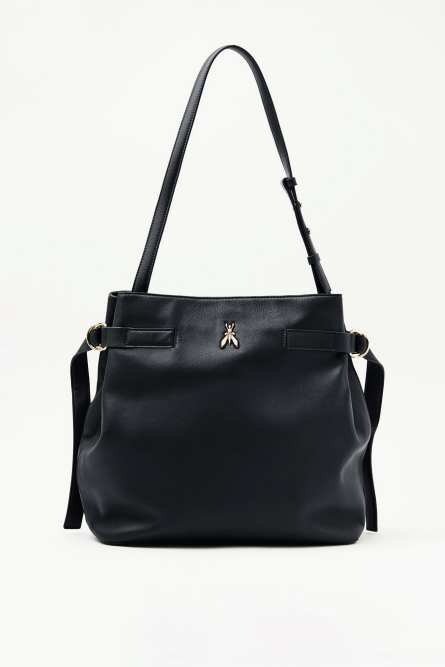 Sac seau New Business en cuir, Noir, Patrizia Pepe