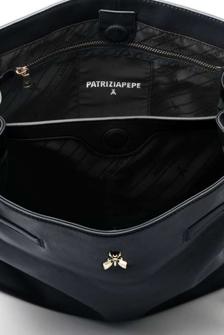 Sac seau New Business en cuir, Noir, Patrizia Pepe