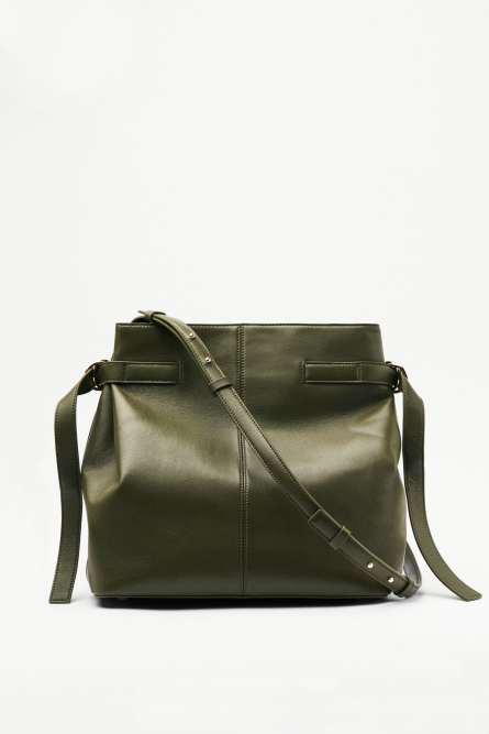New Business glossy bucket bag, Green, Patrizia Pepe