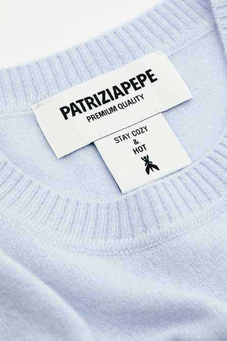 Crew neck cashmere sweater, Blue, Patrizia Pepe