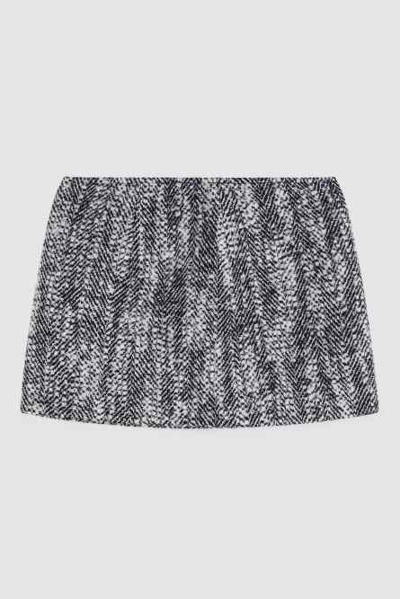 Textured melange mini skirt, Black, Patrizia Pepe