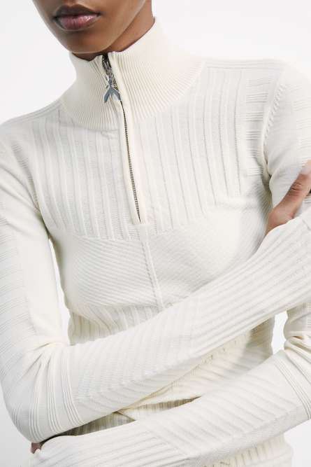 Pull à col montant Chimeric Mountains, Blanc, Patrizia Pepe