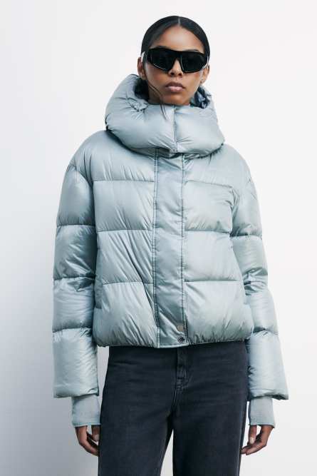 Short hooded down jacket, Green, Patrizia Pepe