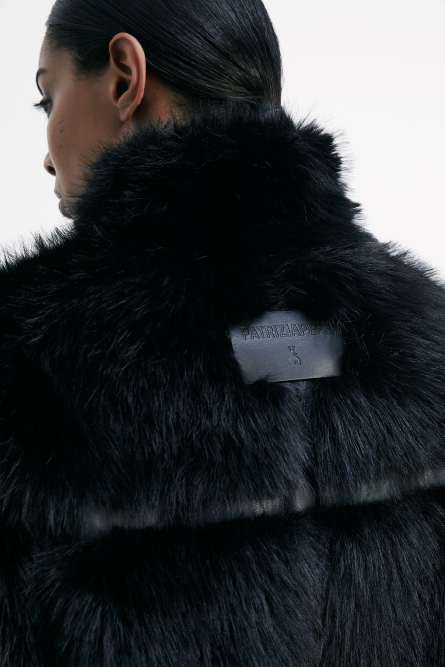 Fluffy midi jacket, Black, Patrizia Pepe