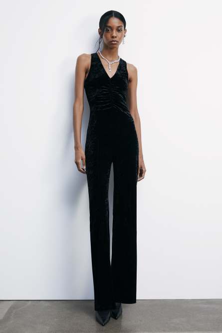 &quot;ESSENTIAL&quot; velvet suit, Black, Patrizia Pepe