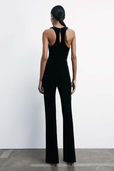 &quot;ESSENTIAL&quot; velvet suit, Black, Patrizia Pepe