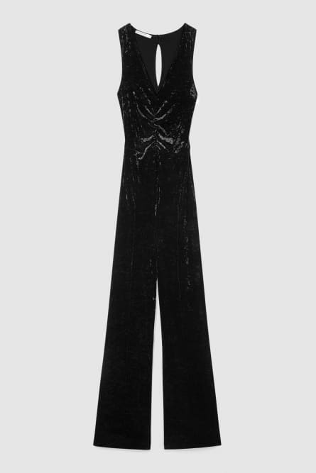 &quot;ESSENTIAL&quot; velvet suit, Black, Patrizia Pepe