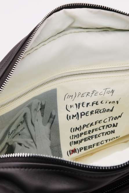 (IM)PERFECTION shopping bag in leather, Brown, Patrizia Pepe