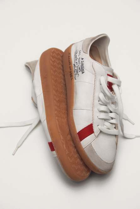 SKIN Sneakers in nappa con Lettering, Bianco, Patrizia Pepe