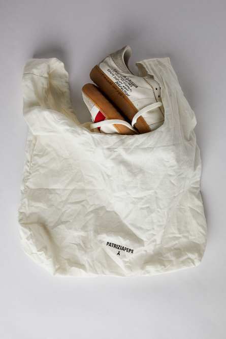 SKIN Sneakers in nappa con Lettering, Bianco, Patrizia Pepe