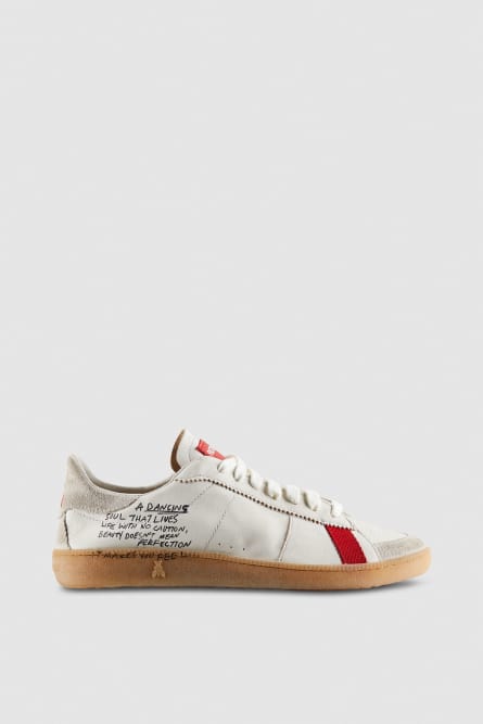 SKIN Sneakers in nappa con Lettering, Bianco, Patrizia Pepe