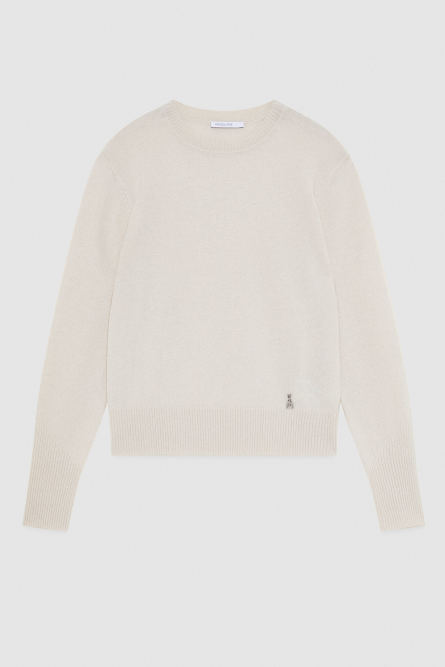 Crew neck cashmere sweater, Beige, Patrizia Pepe