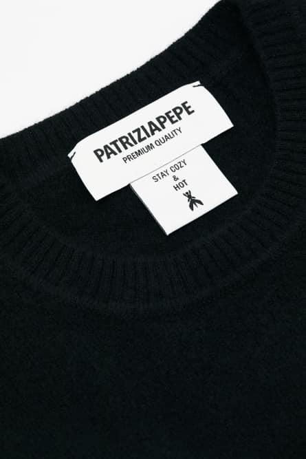 Crew neck cashmere sweater, Black, Patrizia Pepe