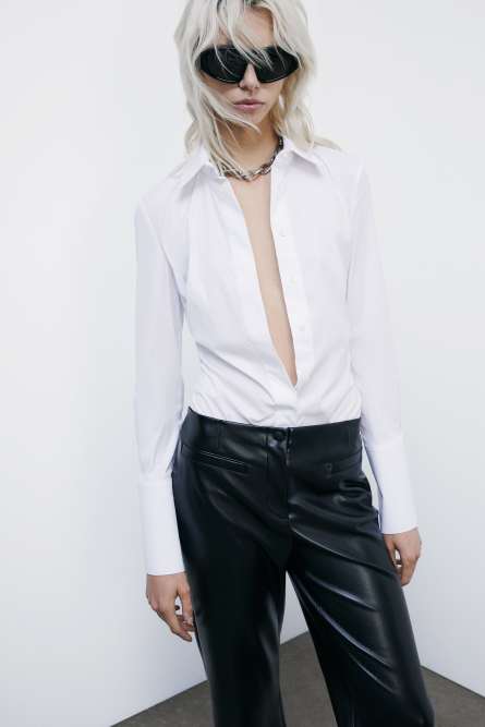 Shirt bodysuit, White, Patrizia Pepe