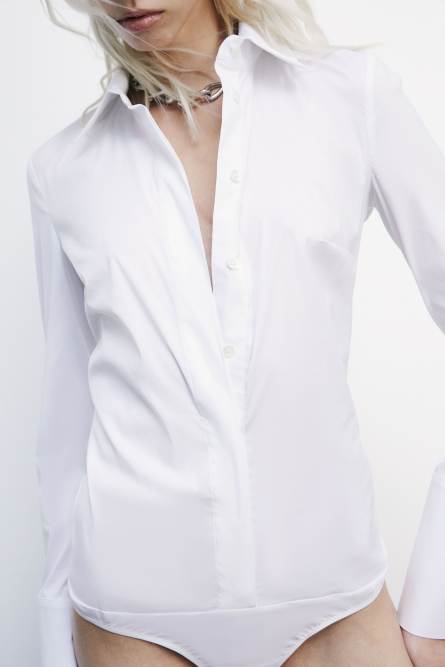 Shirt bodysuit, White, Patrizia Pepe