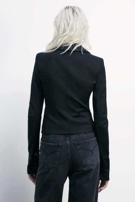 Jacke mit 1 Knopf, Schwarz, Patrizia Pepe