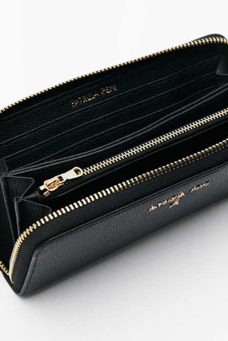 &quot;ESSENTIAL&quot; zip-around purse, Black, Patrizia Pepe
