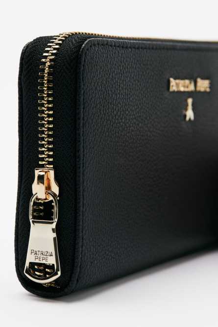 &quot;ESSENTIAL&quot; zip-around purse, Black, Patrizia Pepe