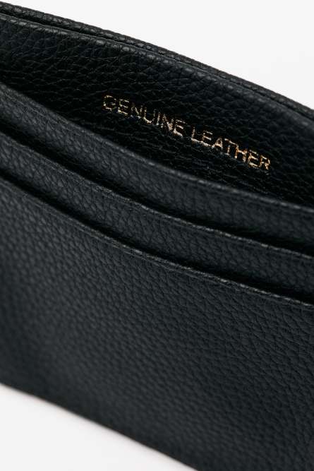 Leather card holder, Black, Patrizia Pepe